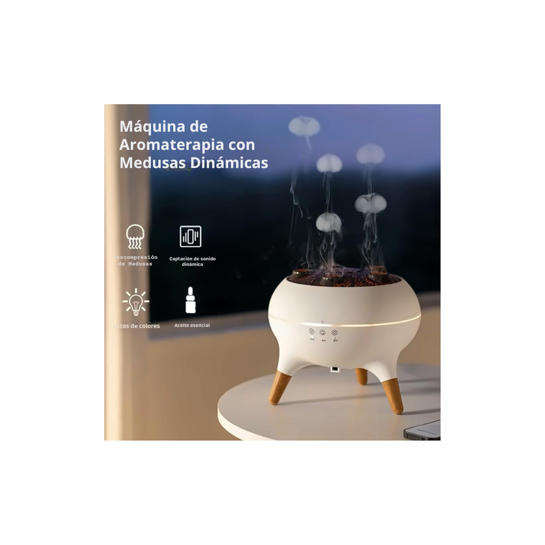 Humificador Efecto Medusa 7 Colores - Aromaterapia + Control Remoto (250ml)