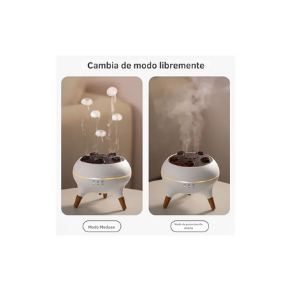 Humificador Efecto Medusa 7 Colores - Aromaterapia + Control  Remoto (250ml)